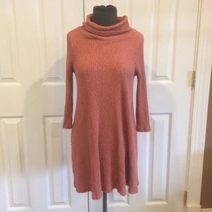 3/4 sleeve pink dress